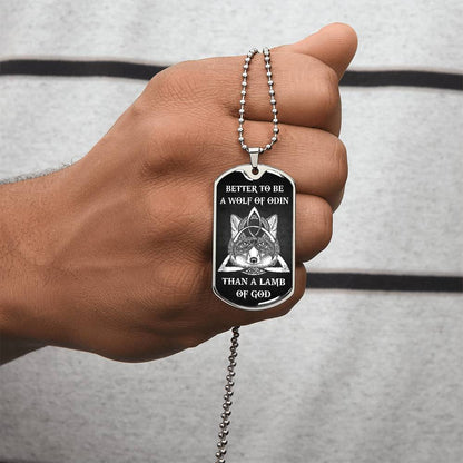 Wolf Of Odin Dogtag - Army Tag Necklace, Dog Tag Necklace