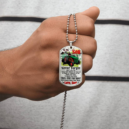 Farmer's Son - Premium Dog Tag - Army Tag Necklace, Dog Tag Necklace