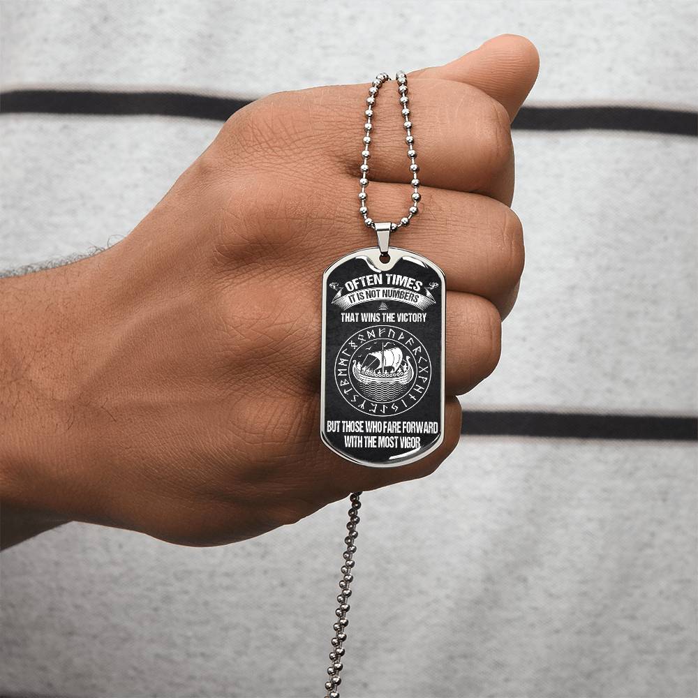Viking Warrior Premium Dogtag - Army Tag Necklace, Dog Tag Necklace