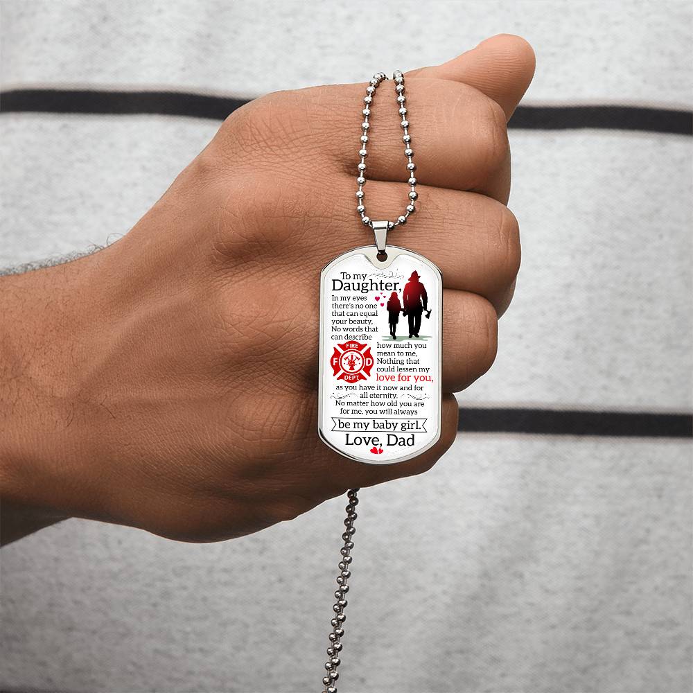 Firefighter Gift, Best Dog Tag Necklace Pendant For Fireman Dad Son Mom Female Male Birthday Christmas Father's Day - Army Tag Necklace, Dog Tag Necklace