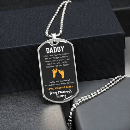 Daddy I Can Hear You Say You Love Me -Yellow Version - Army Tag Necklace, Dog Tag Necklace