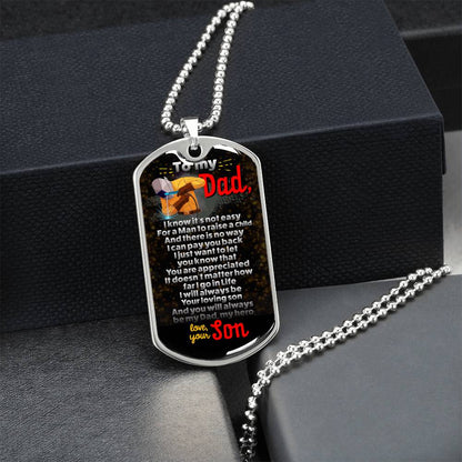 Welder's Dad - Premium Dog Tag From Son - Army Tag Necklace, Dog Tag Necklace