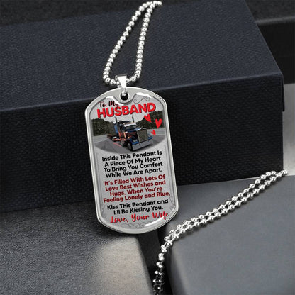 Dog Tag Necklace Gift - Driver Profession - Driver Husband Gift - Gift From Wife - Driver's Wife - Driver Jobs - Army Tag Necklace, Dog Tag Necklace