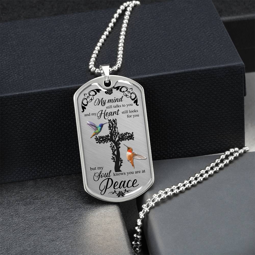 Christian Gift, Forever In My Heart, Sympathy Gift, Condolence Gift, Grief Gift, God Has You In His Arms I Have You In My Heart - Army Tag Necklace, Dog Tag Necklace