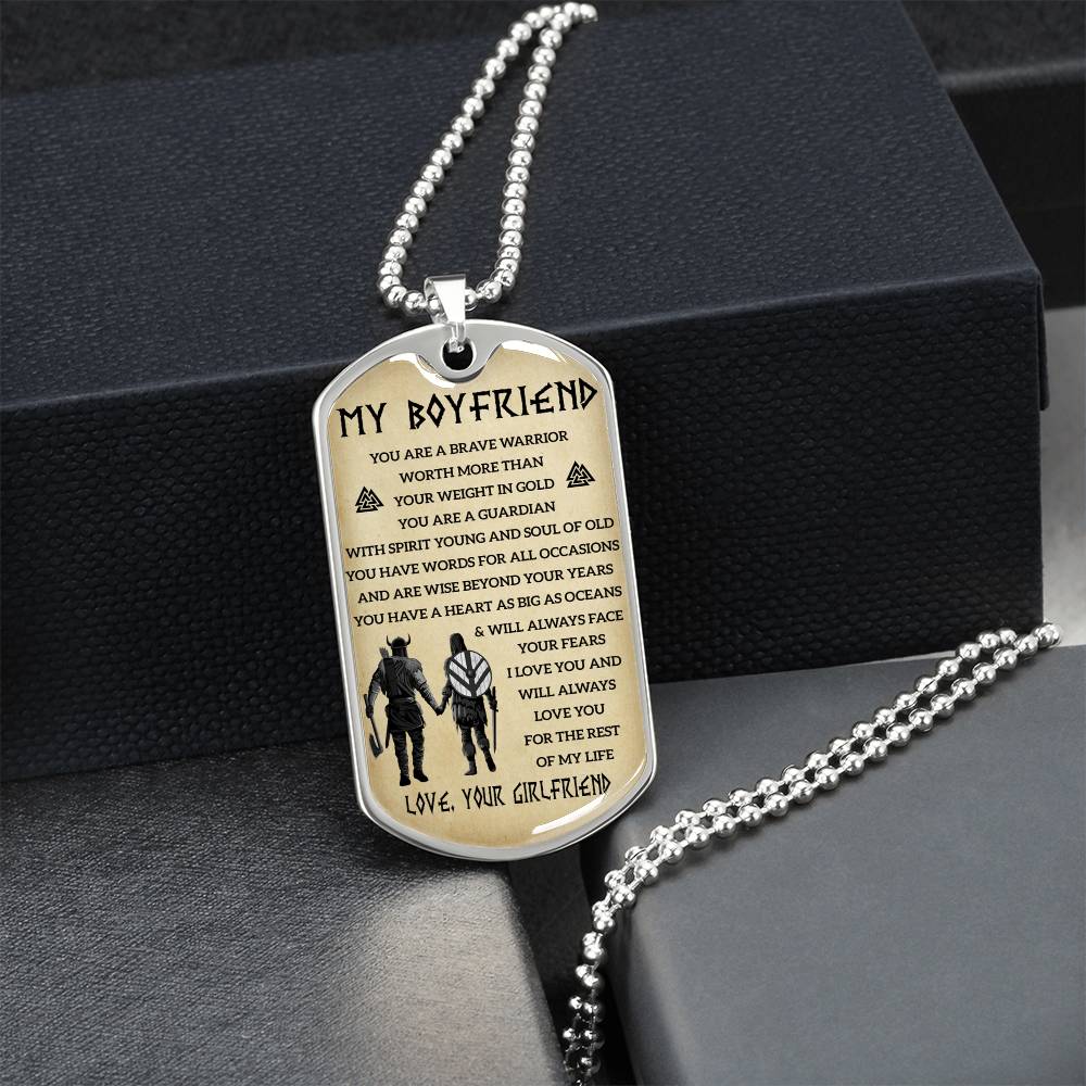 Viking Dogtag For Your Boyfriend - Army Tag Necklace, Dog Tag Necklace