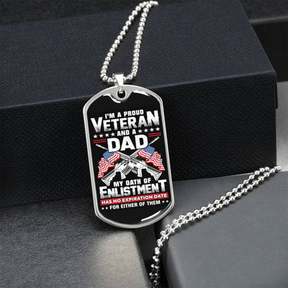 Veterans Dad Gift, Military Dog Tag, Engraved Necklace, Veteran Gift, Custom Dog Tags, Military Gift Ideas - Army Tag Necklace, Dog Tag Necklace
