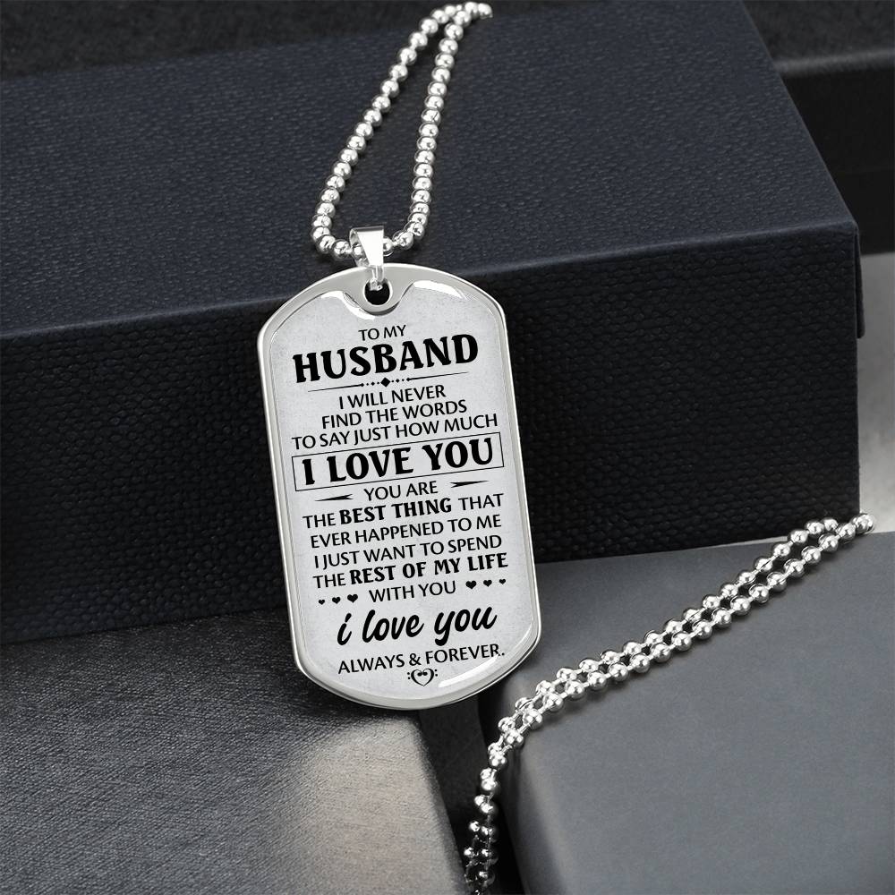 Gift For Husband- I Love You - Dog Tag - Army Tag Necklace, Dog Tag Necklace