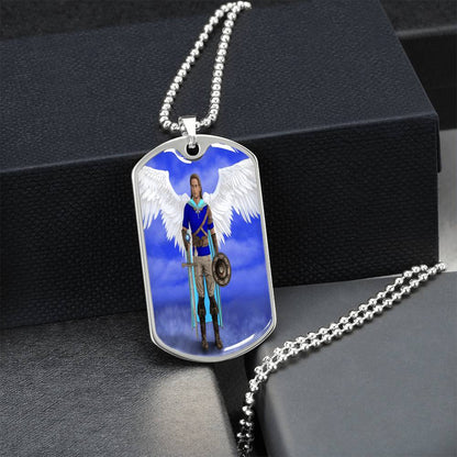 Archangel Michael Dog Tag - Army Tag Necklace, Dog Tag Necklace