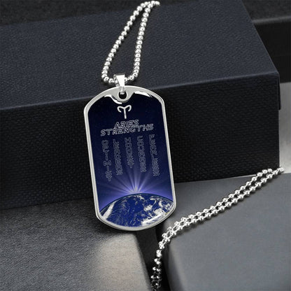 Aries Dog Tag Personalized Necklace - Army Tag Necklace, Dog Tag Necklace