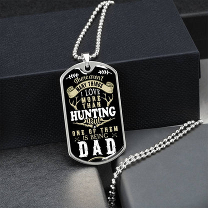 Dogtag Necklace For Hunting Dad - Army Tag Necklace, Dog Tag Necklace