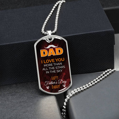 Father's Day Surprise Gift For Dad, Father's Day Gift For The Father On Behalf Of The Child, Father's Day Special Gift For Dad - Army Tag Necklace, Dog Tag Necklace