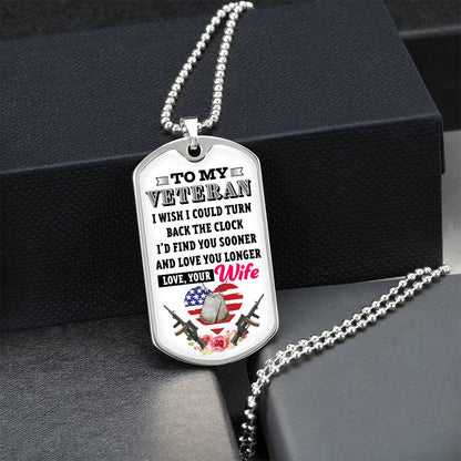 Veteran Husband Dog Tag Necklace, Romantic Gifts For Husband, Husband Anniversary, Husband Birthday, Sentimental Gift - Army Tag Necklace, Dog Tag Necklace