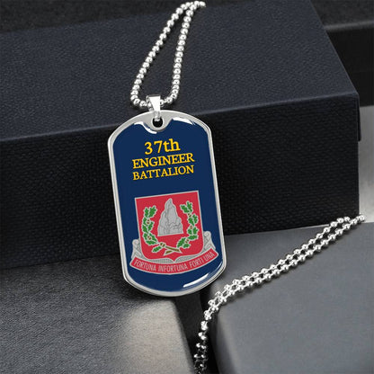 Awesome Dog Tag For 37Th Engineer Battalion - Army Tag Necklace, Dog Tag Necklace
