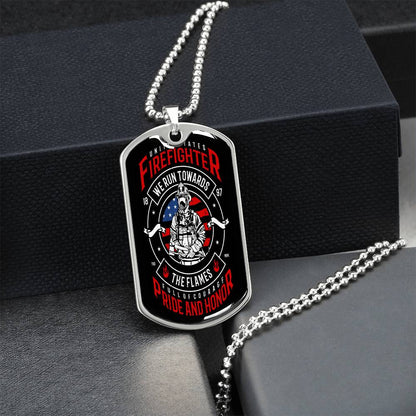 Firefighter Chain - Army Tag Necklace, Dog Tag Necklace