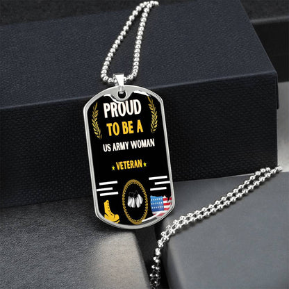 Us Army Woman Veteran - Army Tag Necklace, Dog Tag Necklace