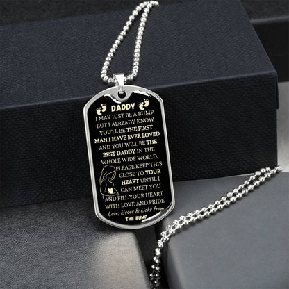 Daddy-To-Be Dog Tag - The First Man I've Ever Loved - Army Tag Necklace, Dog Tag Necklace
