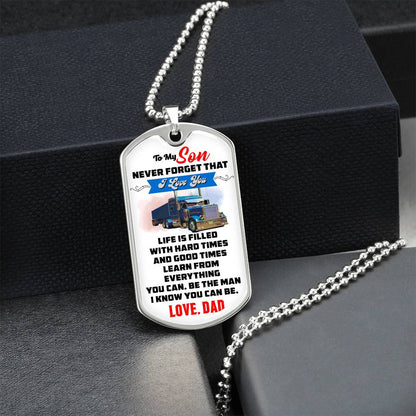 Trucker's Son - Premium Dog Tag - Army Tag Necklace, Dog Tag Necklace