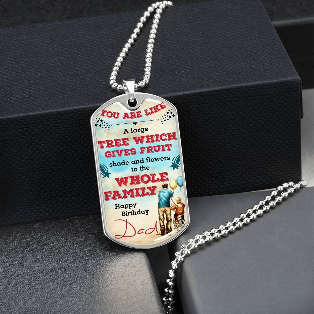 Birthday Dog Tag Necklace For Dad - Army Tag Necklace, Dog Tag Necklace
