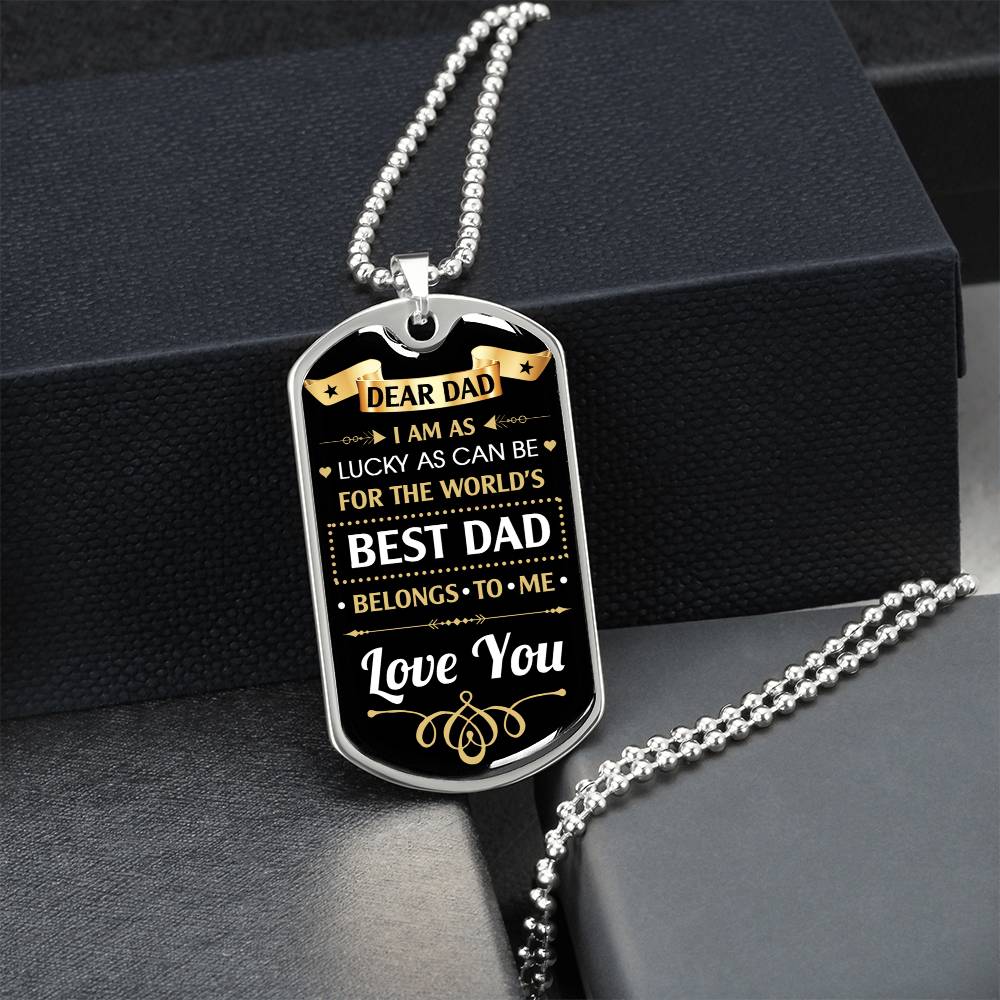 World's Best Dad - Dog Tag Necklace - Army Tag Necklace, Dog Tag Necklace