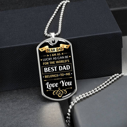 World's Best Dad - Dog Tag Necklace - Army Tag Necklace, Dog Tag Necklace