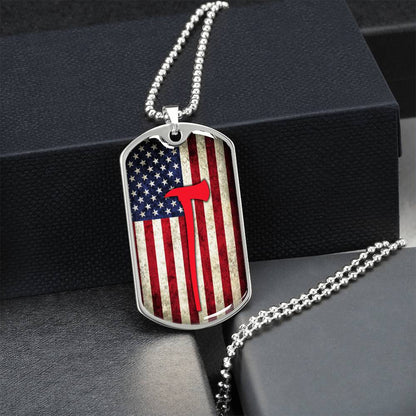 Dog Tag Pendant With Military Ball Chain,Gift For Dad,Gift For Son - Army Tag Necklace, Dog Tag Necklace