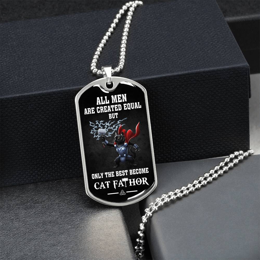 Cat Fathor Dogtag - Army Tag Necklace, Dog Tag Necklace