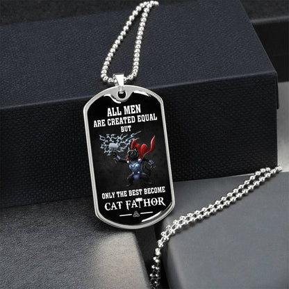 Cat Fathor Dogtag - Army Tag Necklace, Dog Tag Necklace