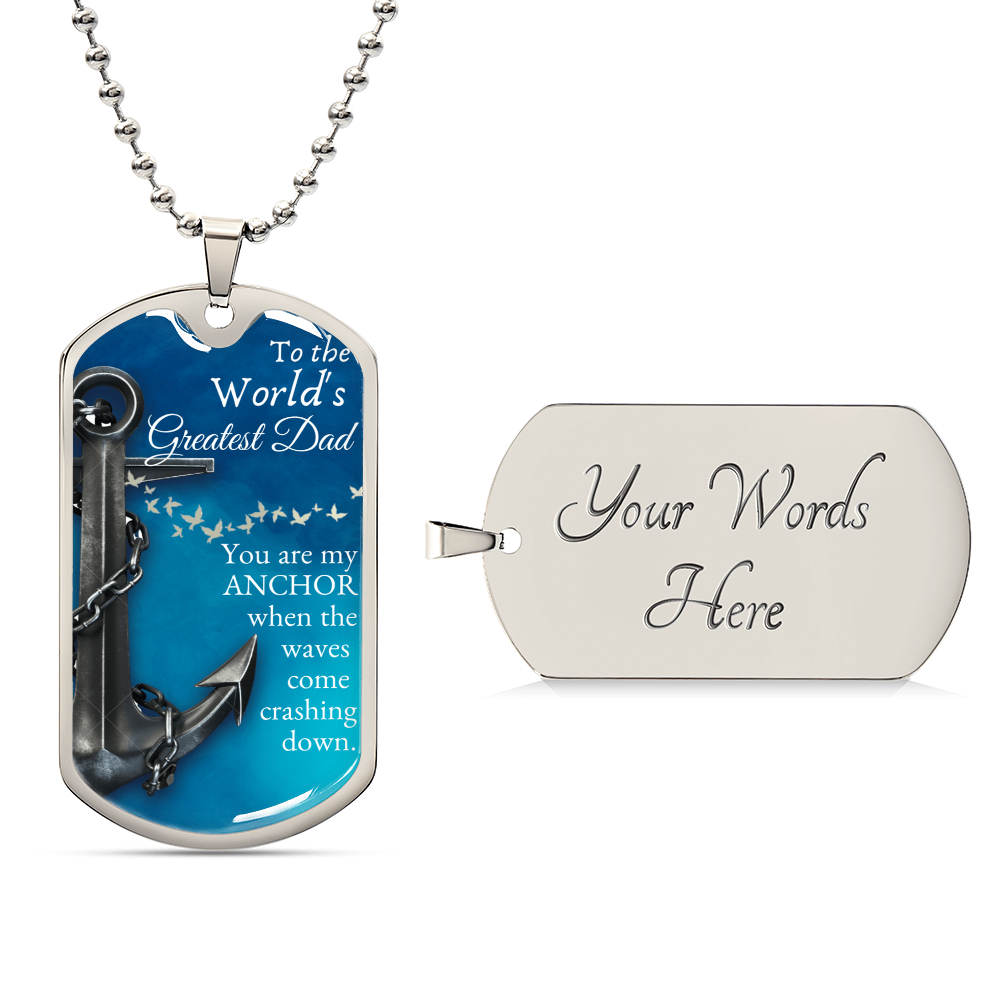 To The World's Greatest Dad - Army Tag Necklace, Dog Tag Necklace