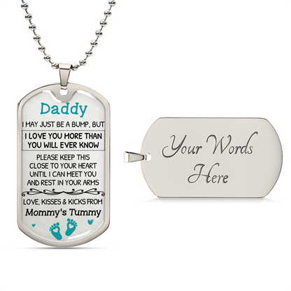 Daddy-To-Be Gift - I Love You More Than You Ever Know - Dog Tag - Army Tag Necklace, Dog Tag Necklace