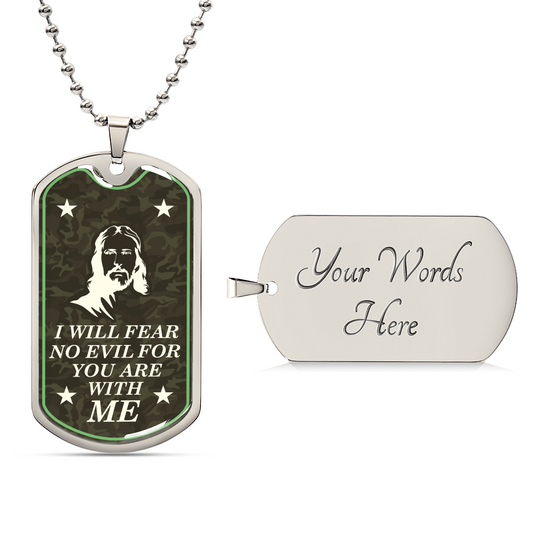 Christian Dog Tag, Faith Dog Tag Necklace , Bible Verse Dog Tag Necklace, Scripture Dog Tag - Army Tag Necklace, Dog Tag Necklace