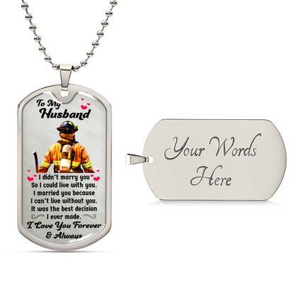 Gift For Firefighter - Premium Dog Tag - Army Tag Necklace, Dog Tag Necklace
