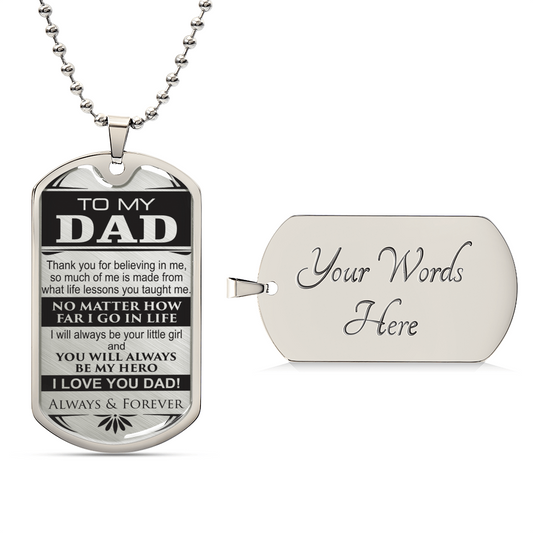 Dad Tag From Daughter - Army Tag Necklace, Dog Tag Necklace