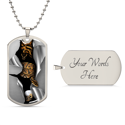 Ball Python - Army Tag Necklace, Dog Tag Necklace