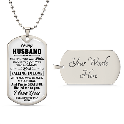 Gift For Husband - So Grateful - Dog Tag - Army Tag Necklace, Dog Tag Necklace