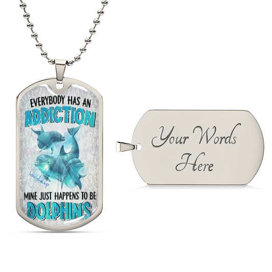Dolphins1@ - Army Tag Necklace, Dog Tag Necklace