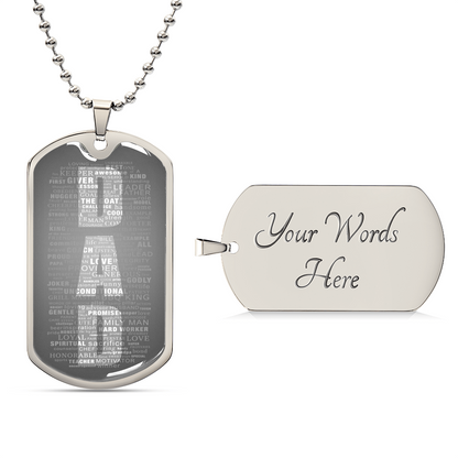 Dad Dog Tag - Army Tag Necklace, Dog Tag Necklace