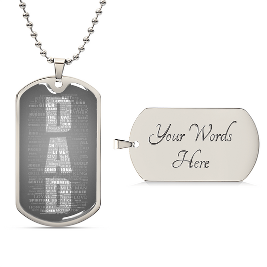 Dad Dog Tag - Army Tag Necklace, Dog Tag Necklace
