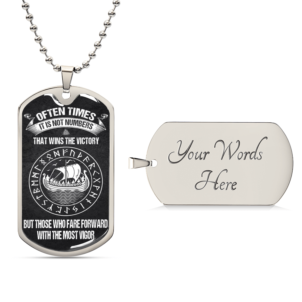 Viking Warrior Premium Dogtag - Army Tag Necklace, Dog Tag Necklace