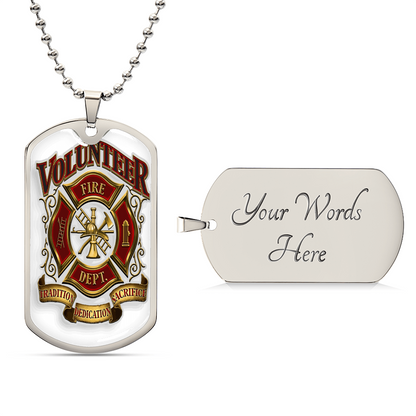 Best Gift For Firefighter - Army Tag Necklace, Dog Tag Necklace