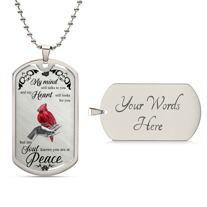 Bird On Lady Hand Luxury Dog Tag - Army Tag Necklace, Dog Tag Necklace