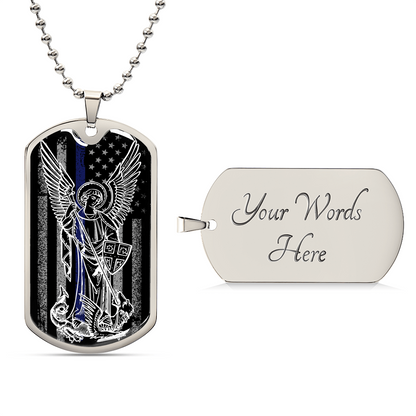 Dog Tag Necklace - Saint Michael - Saint Pendant - Catholic Saint - Talisman - Angel - Saint Of War - Archangel - Gift For Michael - Army Tag Necklace, Dog Tag Necklace
