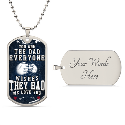 Fathers Day Necklace From Daughter, Son, Wife - Father's Day Necklace With Names - Dad Necklace For Fathers Day - Army Tag Necklace, Dog Tag Necklace