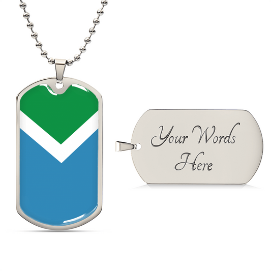 Vegan Flag Dog Tag With Military Ball Chain Necklace - Army Tag Necklace, Dog Tag Necklace