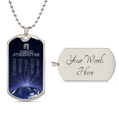 Virgo Ball Chain Dog Tag Necklace - Army Tag Necklace, Dog Tag Necklace