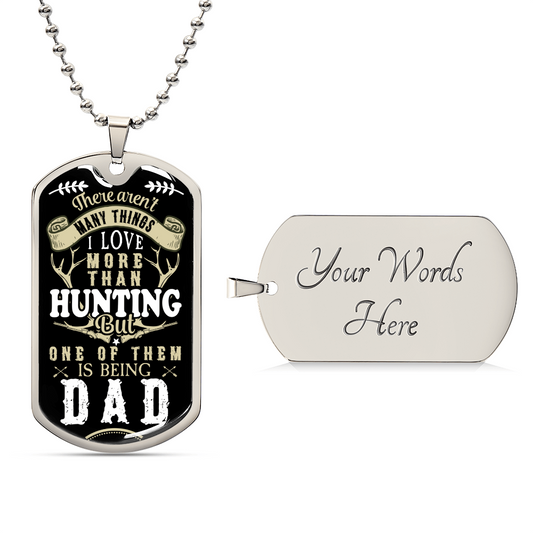 Dogtag Necklace For Hunting Dad - Army Tag Necklace, Dog Tag Necklace