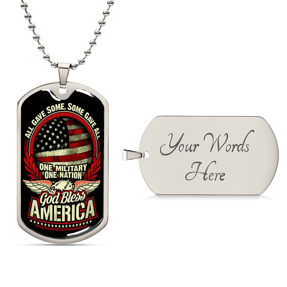U.S Army Military Gift, Dog Tag Veteran Gifts for Grandpa Independence Day, Veteran Gift For Dad, Veteran Jewelry - Army Tag Necklace, Dog Tag Necklace