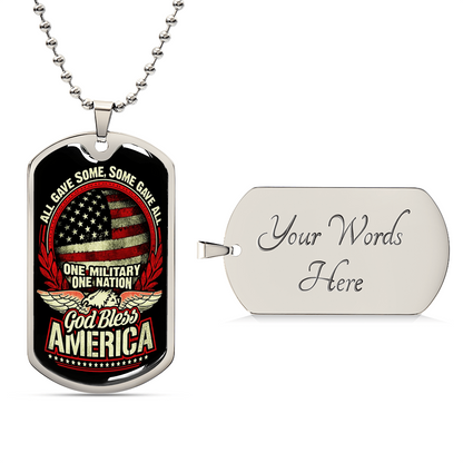 U.S Army Military Gift, Dog Tag Veteran Gifts for Grandpa Independence Day, Veteran Gift For Dad, Veteran Jewelry - Army Tag Necklace, Dog Tag Necklace