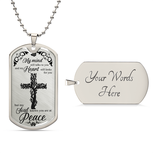 Family Tree Of Life Faith Cross Luxury Dog Tag - Army Tag Necklace, Dog Tag Necklace