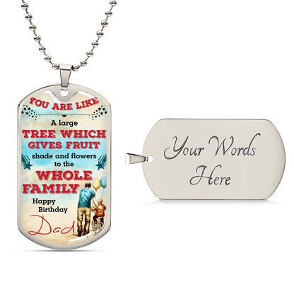 Birthday Dog Tag Necklace For Dad - Army Tag Necklace, Dog Tag Necklace
