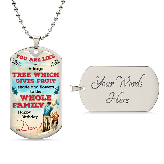 Birthday Dog Tag Necklace For Dad - Army Tag Necklace, Dog Tag Necklace